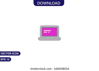 Laptop icon in trendy flat style isolated on white background vector illustration