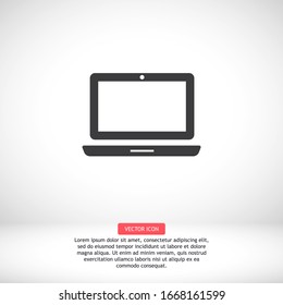 Laptop-Symbol im trendigen, flachen Stil einzeln auf weißem Hintergrund. Computersymbol für Ihre Website-Design, Logo, Anwendung. Vektorillustration и л л ю с р т а т и.