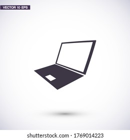 Icono de portátil en estilo plano de moda aislado en fondo blanco. Símbolo informático para el diseño de su sitio web, logotipo, aplicación. Vector и л л ю с р › › › snihtsnihtsni, laptop eps 10 laptop .