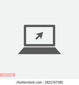 Icono de portátil en estilo plano de moda aislado en fondo blanco. Símbolo informático para el diseño de su sitio web, logotipo, aplicación. Vector и л л ю с р › › › snihtsnihtsni, laptop eps 10 laptop .