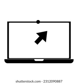 Laptop icon in trendy flat style isolated on gray background. Computer symbols for your website design, logo, application, UI. Vector illustration 