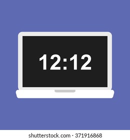 Laptop icon in trendy flat style. Good for use and edit.
