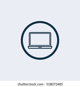 Laptop Icon in trendy flat style isolated on grey background. Computer symbol.Vector illustration