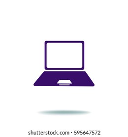 Icono de portátil en un estilo plano moderno aislado. Símbolo de equipo para el diseño de su sitio web, logotipo, aplicación, interfaz de usuario. Ilustración del vector, EPS10.