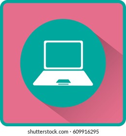 Icono de portátil en un estilo plano moderno aislado. Símbolo de equipo para el diseño de su sitio web, logotipo, aplicación, interfaz de usuario. Ilustración del vector, EPS10.