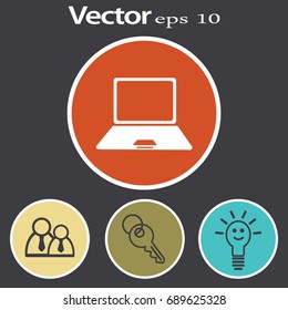 Laptop Icon in trendy flat style isolated. Computer symbol for your web site design, logo, app, UI. Vector illustration, EPS10.