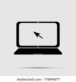Laptop Icon in trendy flat style isolated on grey background.Vector illustration, EPS10.
