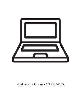 Laptop icon in trendy outline style design. Vector graphic illustration. Laptop icon for website design, logo, and ui. Editable vector stroke. Pixel perfect. EPS 10.