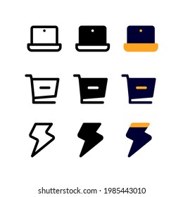 laptop icon, user interface vector icons set for web and mobile pixel perfect