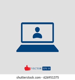 laptop icon, vector best flat icon EPS 10