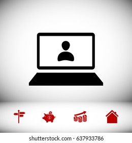 laptop icon, vector best flat icon EPS 10