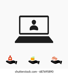 laptop icon, vector best flat icon EPS 10