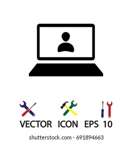 laptop icon, vector best flat icon EPS 10