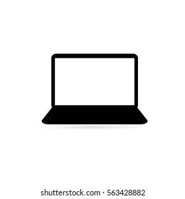 Laptop Icon Vector black and white.