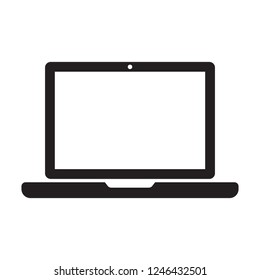 Laptop icon vector with blank screen