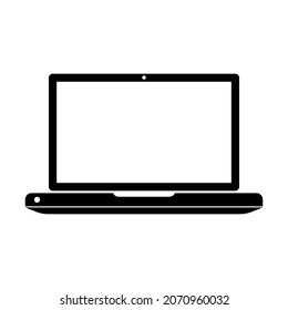 Laptop icon vector with blank screen.
