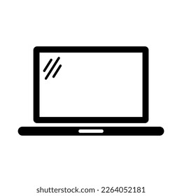 Vector de icono de portátil con pantalla en blanco.