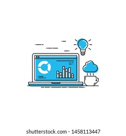 laptop icon vector. computer vector. filled outline style
