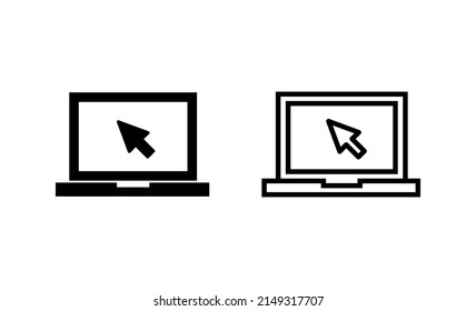 Laptop-Icon-Vektorgrafik. Computerzeichen und -zeichen
