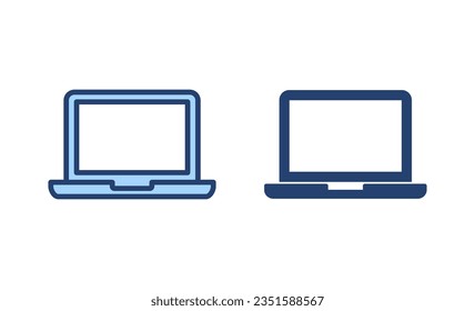 Vector de icono de portátil. símbolo y signo de equipo