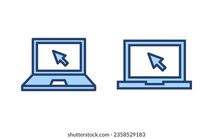 Vector de icono de portátil. símbolo y signo de equipo