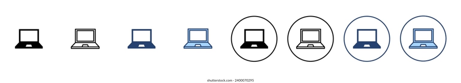 Vector de icono de portátil. símbolo y signo de equipo