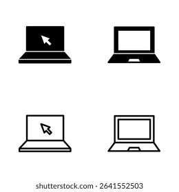 Laptop icon vector. computer sign and symbol