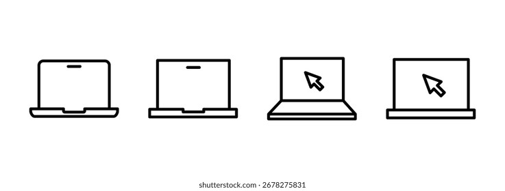 Vector del icono del ordenador portátil. símbolo y símbolo del ordenador