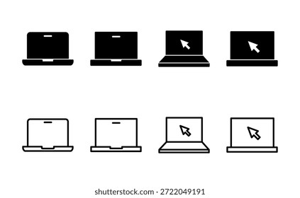 Vector del icono del ordenador portátil. símbolo y símbolo del ordenador