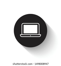 Laptop icon vector design. Black flat icon with dynamic concept. Scalable vector design. 