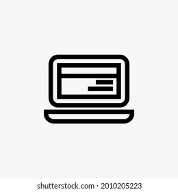 diseño vectorial de icono de portátil en fondo blanco