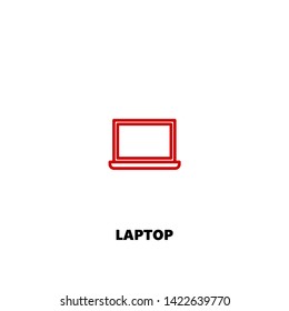 laptop icon. laptop vector design. sign design. red color