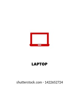 laptop icon. laptop vector design. sign design. red color