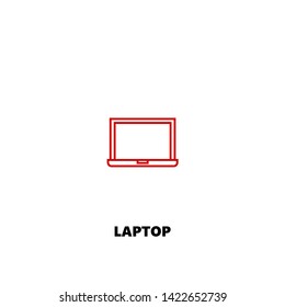 laptop icon. laptop vector design. sign design. red color