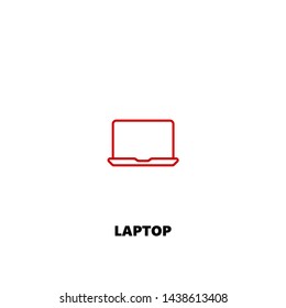laptop icon. laptop vector design. sign design. red color