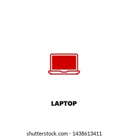 laptop icon. laptop vector design. sign design. red color