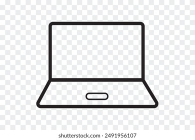 Laptop icon vector. Device icon. computer illustration sign. PC symbol. Monitor Display Screen outline and filled vector sign. Laptop symbol, logo illustration. Vector illustration. 
