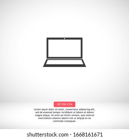 laptop icon, Vector Eps 10. Lorem Ipsum Flat Design