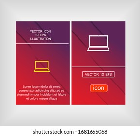 laptop icon, Vector Eps 10. Lorem Ipsum Flat Design