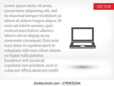 icono del portátil, Vector Eps 10 . Diseño plano Lorem Ipsum 