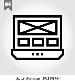 Vector de icono de portátil. Ilustración vectorial Eps10.