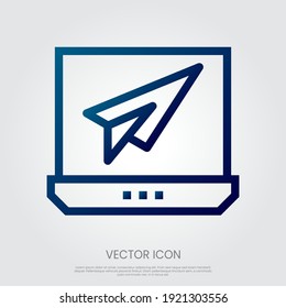 Laptop-Icon-Vektorgrafik. Eps10 Vektorgrafik.