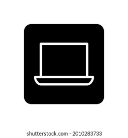 Laptop icon vector filled square style