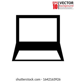 Laptop icon vector in flat design. Eps10 vector illustration.