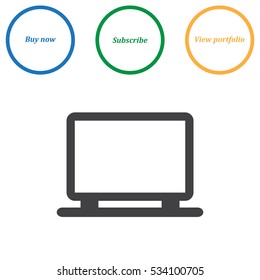 Laptop Icon Vector flat design style