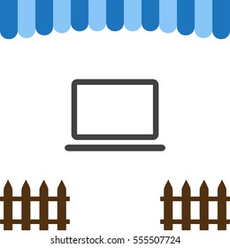 Laptop Icon Vector flat design style