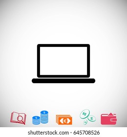 laptop icon vector, flat design best vector icon