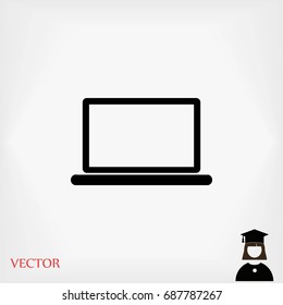 laptop icon vector, flat design best vector icon