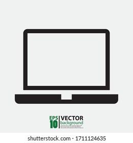 Laptop icon vector in flat trendy design. Eps 10 vector illustration.