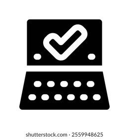 laptop icon. vector glyph icon for your website, mobile, presentation, and logo design.